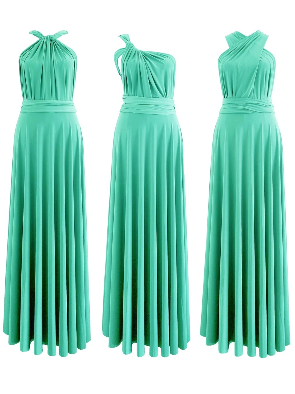 Women’s Maxi Dress in Mint Green - multi wear ways dress